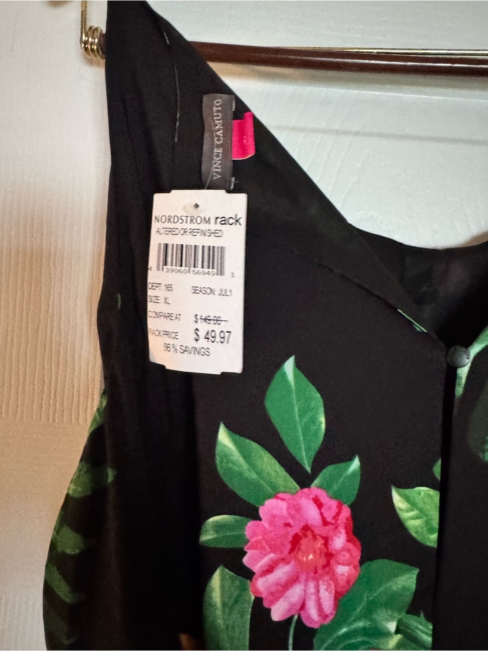 Vince Camuto Tropical Floral Belted Jumpsuit Women’s XL NWT - Picture 6 of 9